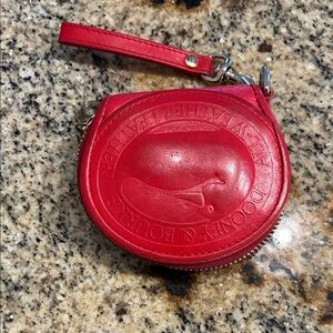 Dooney & Bourke Red Leather Coin Pouch